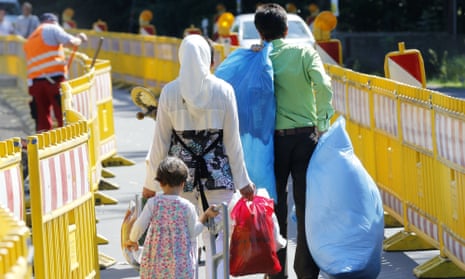 A family seeking asylum in Giessen, Germany.