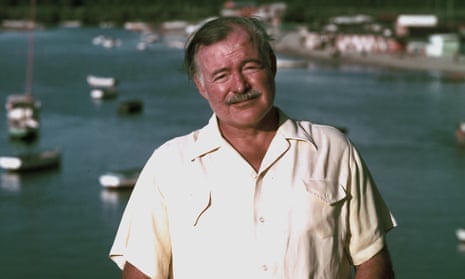 Ernest Hemingway above a Cuban fishing village in 1952.