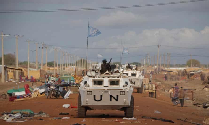 UN armoured personnel carriers.