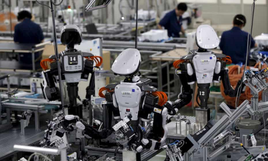 Robots in a factory
