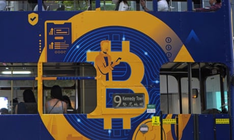 US leads world in bitcoin mining after China crackdown sends industry overseas 6 Bitcoin ad on a Hong Kong bus