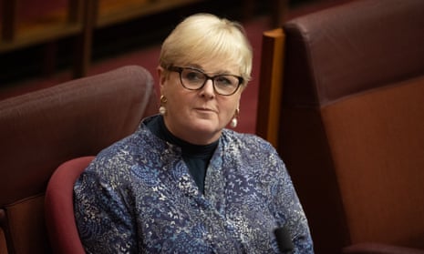 Senator Linda Reynolds during question time in the senate chamber of Parliament House, Canberra.