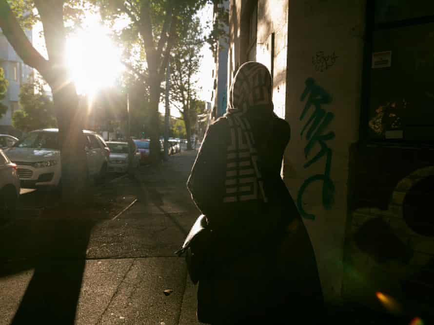 Portrait of an Afghan women, one of 12 judges evacuated from Kabul to Australia in January. Photographed by Alana Holmberg for The Guardian on 17 February 2022.