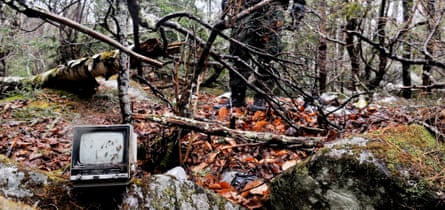 A television found at Christopher Knight’s camp.
