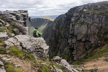 The view near the summit of Lochnagar, a Munro in the Grampians, Aberdeenshire.