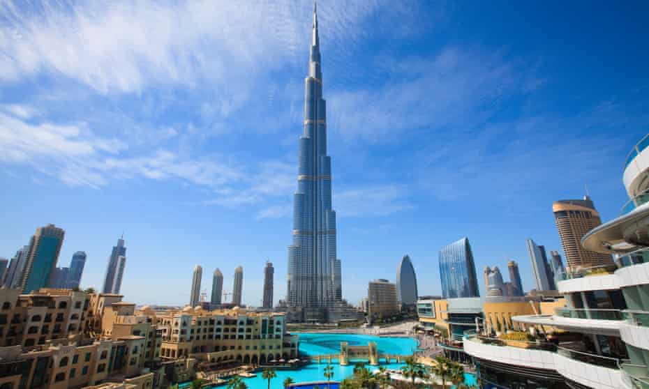 The Burj Khalifa, the tallest manmade structure in the world, in central Dubai.