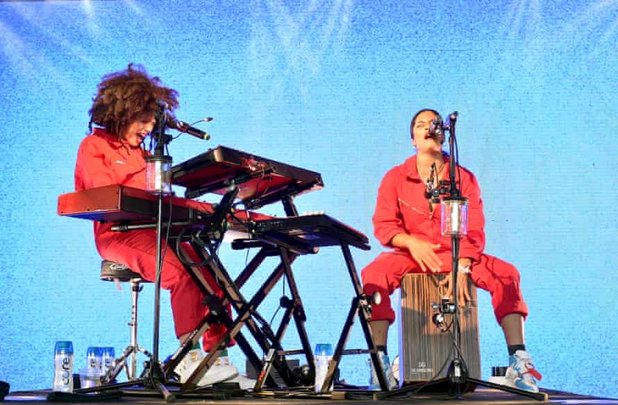 Before the pandemic: Lisa-Kainde Diaz and Naomi Diaz of Ibeyi on stage in Tennessee in 2019