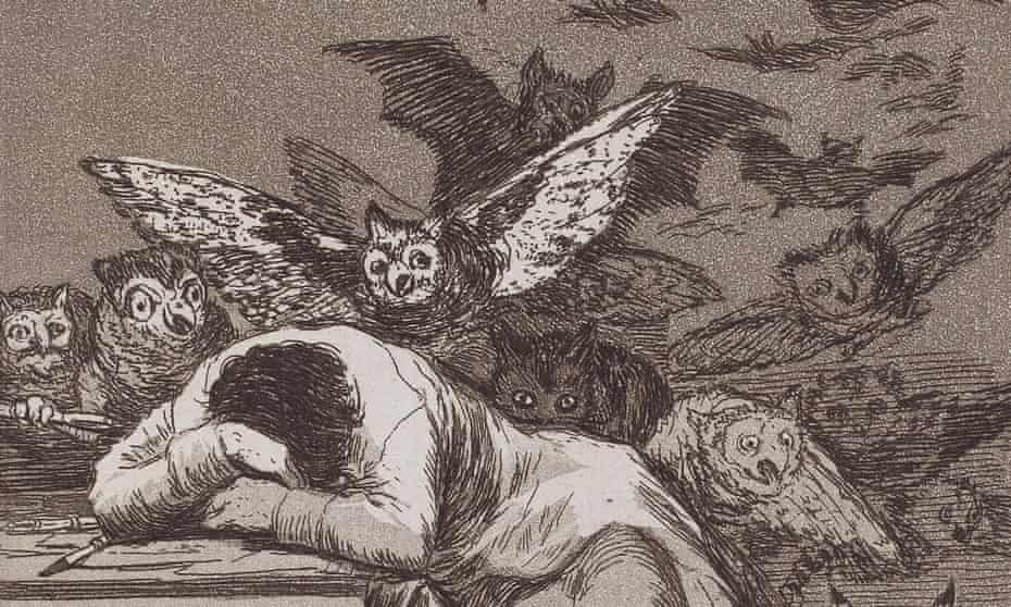 A detail from Goya’s The Sleep of Reason Produces Monsters