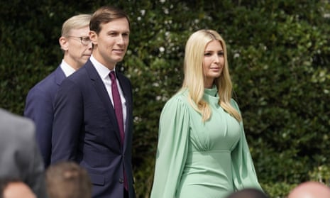 Jared Kushner and Ivanka Trump at the White House on 15 September. 