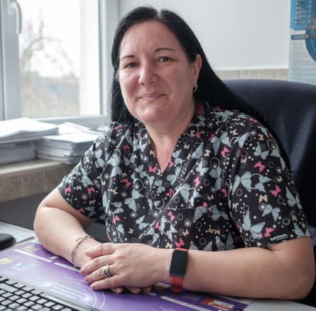 Dr Simona Codreanu sits in her office at the Săcele municipal clinic.