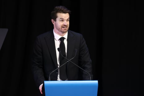 Ben Daniher speaks at his father’s state funeral on Wednesday