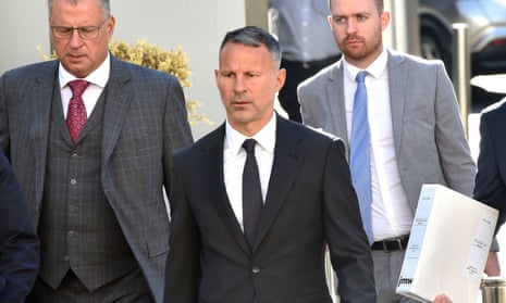 Former Manchester United footballer Ryan Giggs arrives at Manchester crown court.