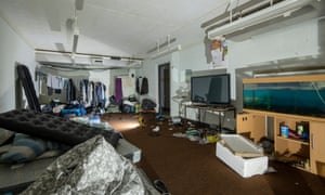 Living conditions inside the bunker.