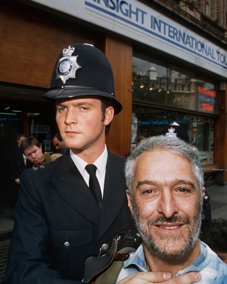 Photographer David Hoffman being arrested at a Greenpeace anti-Norwegian whaling protest,  London, 26 July 1993