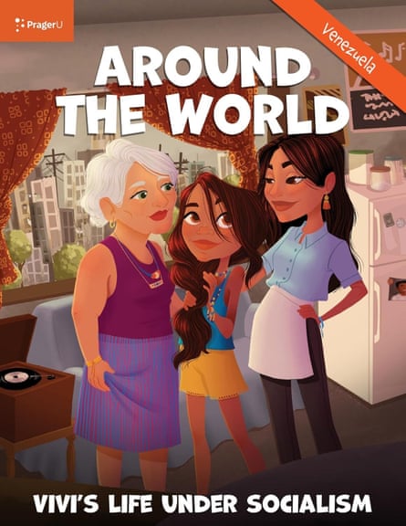 A textbook cover featuring a young Venezuelan girl with her mom and grandmother