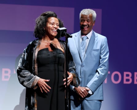 Liani Greaves and David Greaves speak onstage