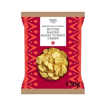 M&S butter-basted roast turkey crisps packet