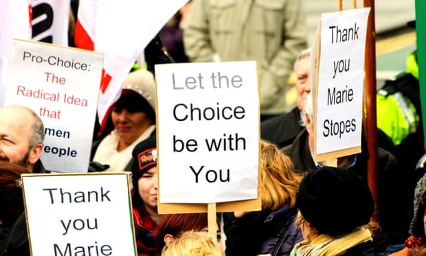 A pro-choice campaigner in Belfast.