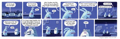 Stephen Collins cartoon on changing the clocks and chocolate Easter eggs, panel 1