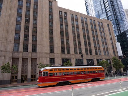 Exterior view of X headquarters building in San Francisco, California.