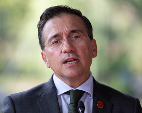 Spain’s foreign minister José Manuel Albares Bueno, speaks during a press conference in Hangzhou, China, Wednesday, 15 October 2025.