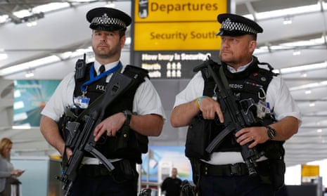 Armed police at Heathrow Terminal 5