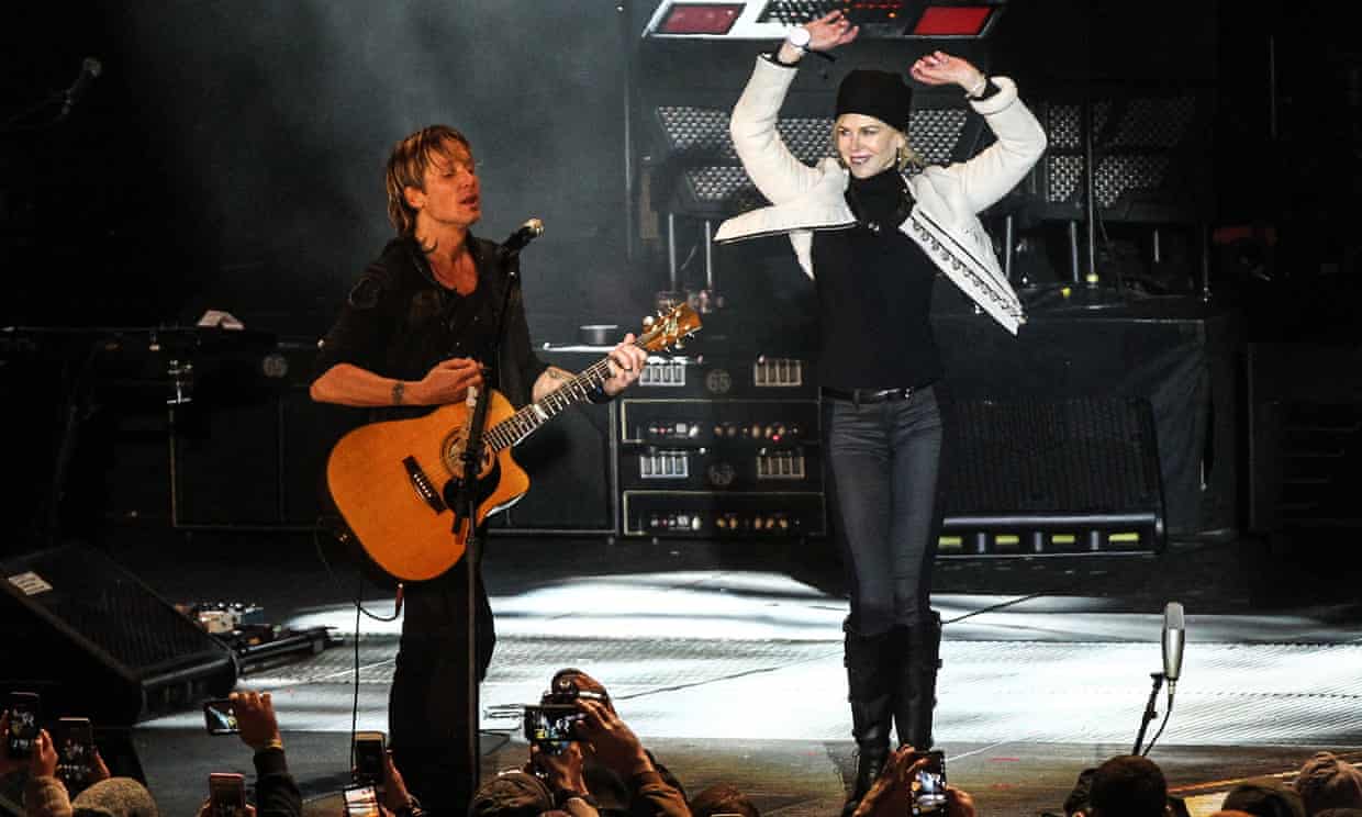 Kidman joins her husband Keith Urban on stage.