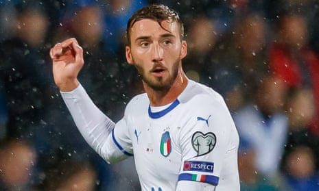 Bryan Cristante, pictured in action for Italy last October, has had Mikel Arteta’s scouts sniffing around him.