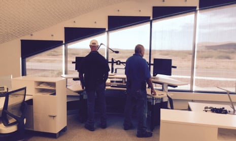 The flight control centre New Mexico Spaceport Center where Google has been testing solar-powered drones