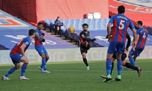 Mo Salah scores his second goal to put Liverpool 7-0 up at Crystal Palace