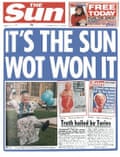 It’s the Sun wot won it front page