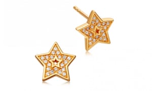 Mini star biography stud earings in yellow gold vermeil, £70, Astley Clarke