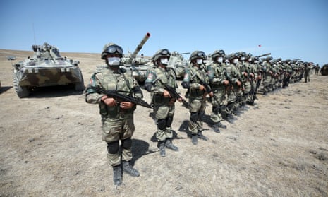 Turkish and local soldiers in joint exercises in  Azerbaijan Azerbaijan last month