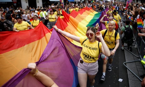 Participants in the annual Pride in London parade in 2019