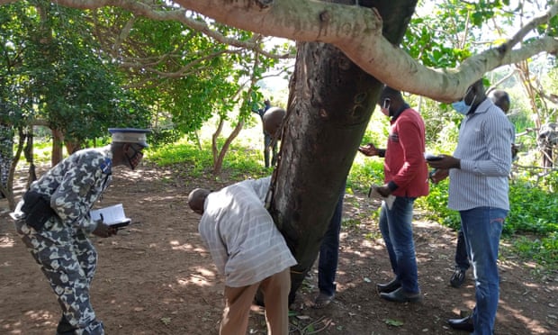 Debris that fell from space in the village of N’Guessankro, in central Ivory Coast, in 2020