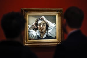 People look at French painter Gustave Courbet’s oil-on-canvas Self Portrait, also known as Desperation and The Desperate Man