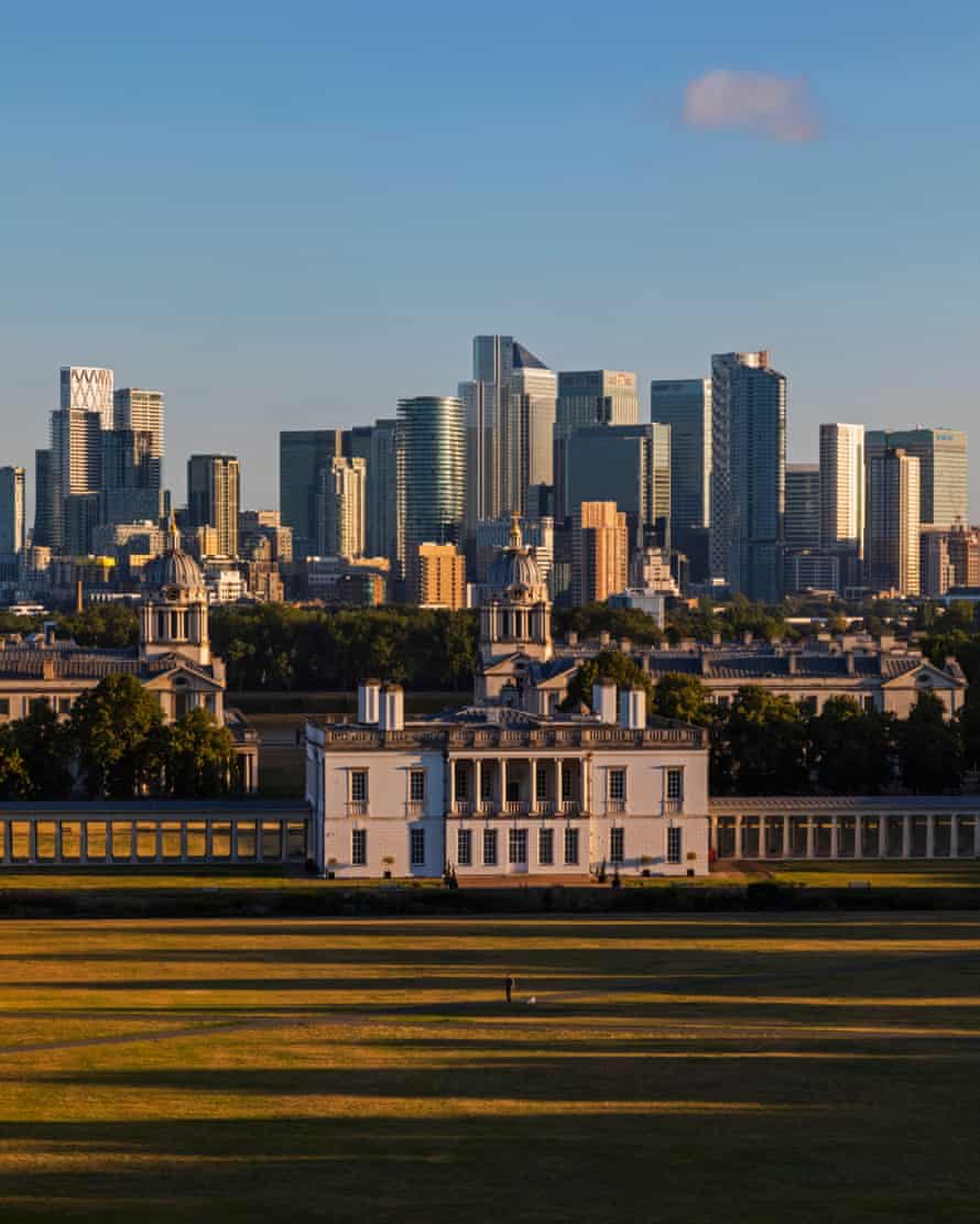 ‘The ever-changing London skyline is at its most eye-catching at sunset’: Greenwich Park.