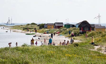 Beach huts at Erikshale, Ærø, Denmark.