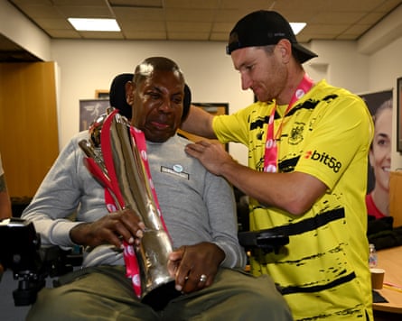 David Lawrence with the Blast trophy last year.