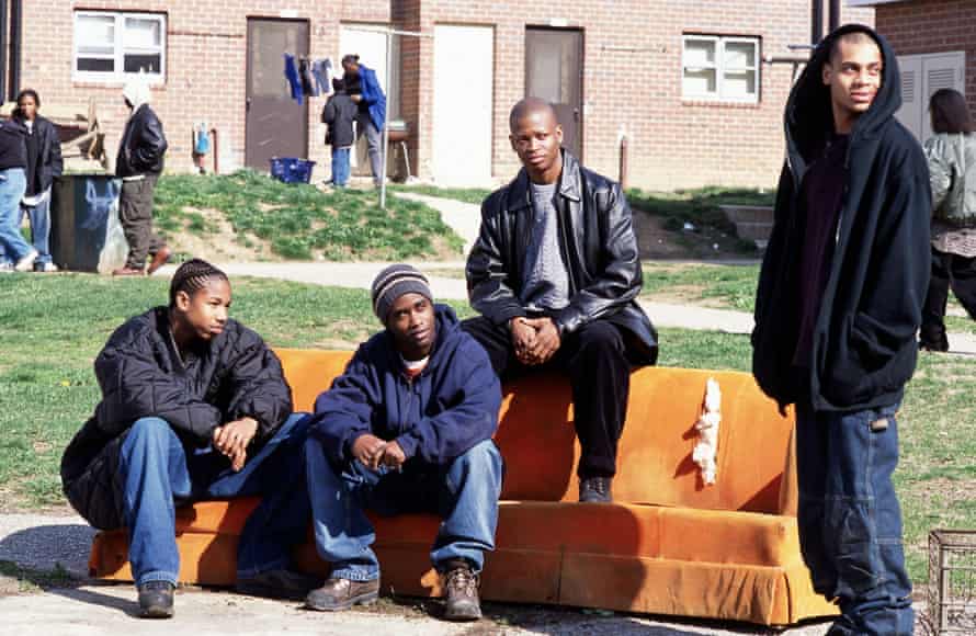 THE WIRE - SEASON ONEPicture shows: l-r Wallace (Michael B Jordan), Malik “Poot” Carr (Tray Chaney), D Angelo Barksdale (Larry Gilliard, Jr.) and Preston “Bodie” Broadus (JD Williams). (c) HBO TX: