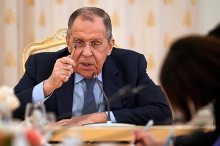 Sergei Lavrov speaking in Moscow
