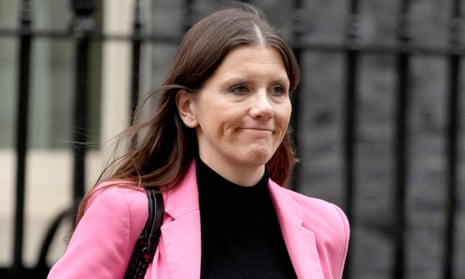 Michelle Donelan looks tight-lipped in Downing Street