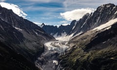 The Argentiere glacier in the French Alps
