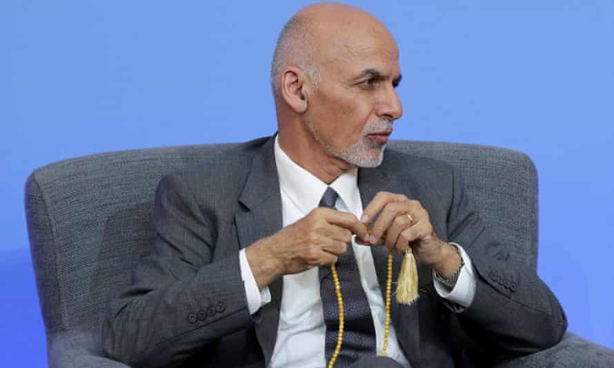 Afghan President Ashraf Ghani participates in a panel discussion