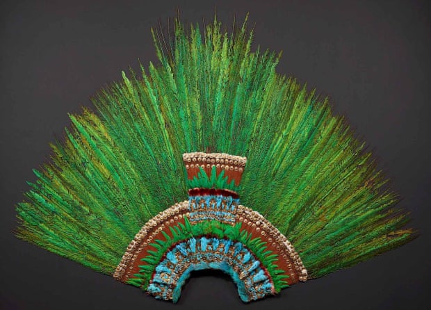 a feathered headdress (pictured) thought to have belonged to a Mexican priest World Museum, Vienna