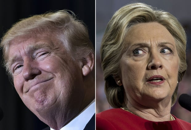 The US president-elect Donald Trump and beaten Democrat candidate Hillary Clinton