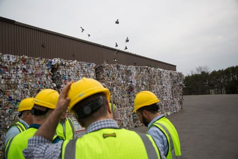 Bales of recycling in Maine.