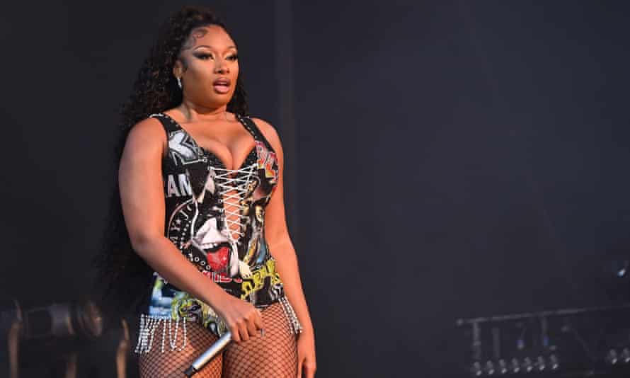 Megan Thee Stallion performing at Lollapalooza.