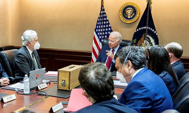 Joe Biden meets with his national security team to discuss the operation to take out Zawahiri.
