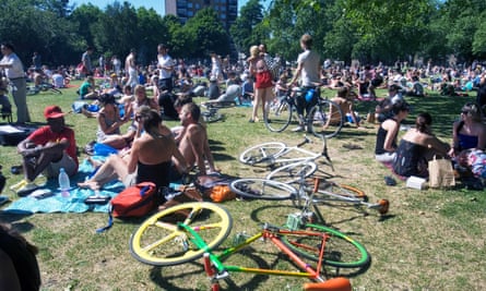 London Fields, which on a hot summer weekend can look as though a festival is underway.